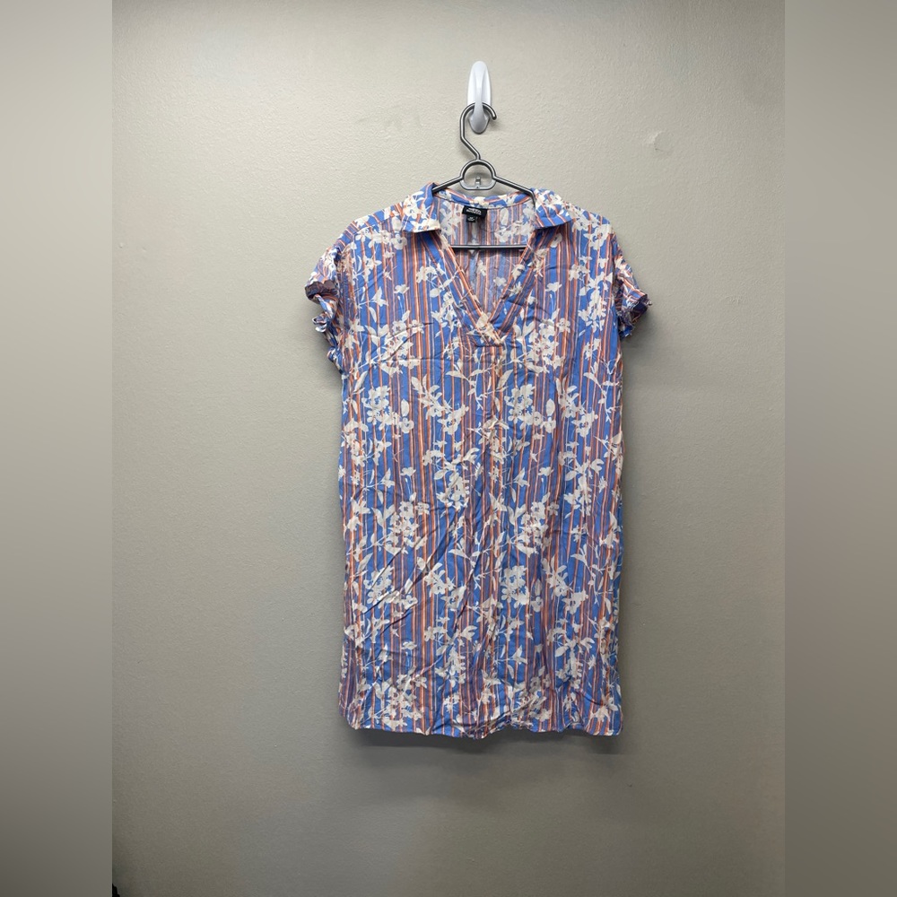 Cyanotype V Neck Mini Dress